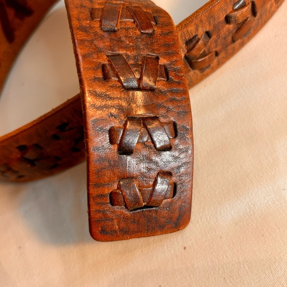 FOSSIL Belt Patterned Leather Vintage Western Bohemian Style - Picture 4 of 6